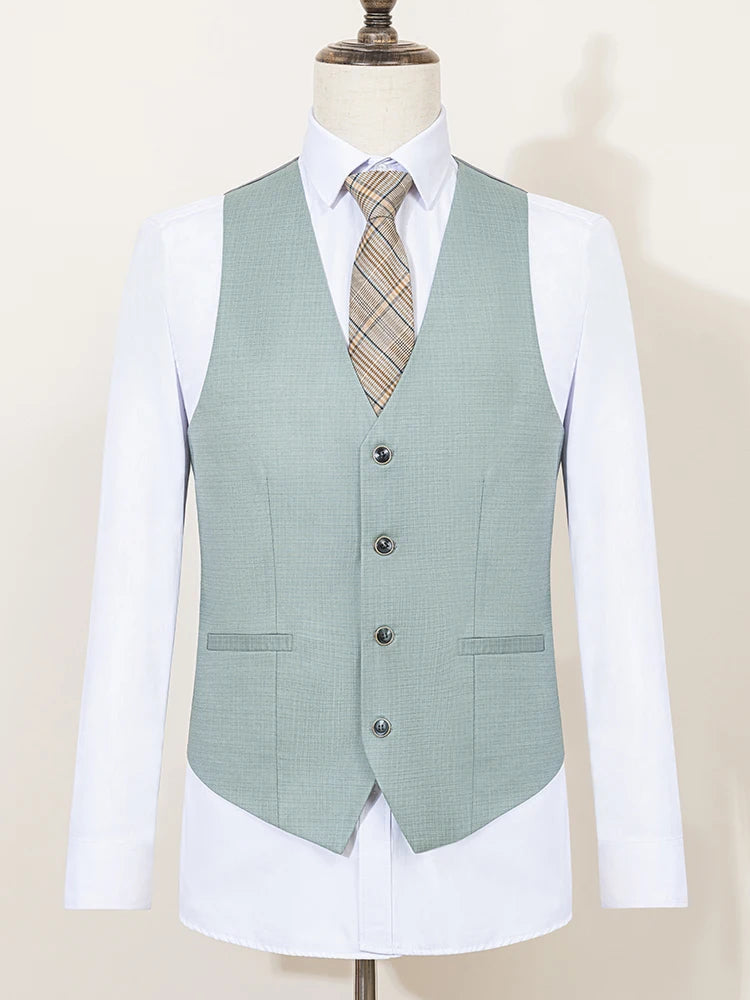 Elegant Grön Kostym Herr | Tredelad Slim Fit Design för Formella Evenemang 2