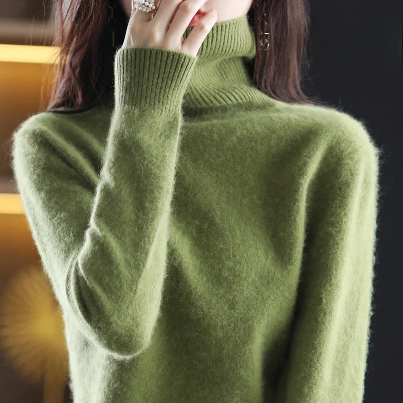Elegant Kashmirtröja Dam med Hög Turtleneck | Mjuk och Värmande Basplagg för Vinter 14