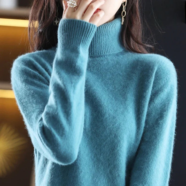 Elegant Kashmirtröja Dam med Hög Turtleneck | Mjuk och Värmande Basplagg för Vinter 15