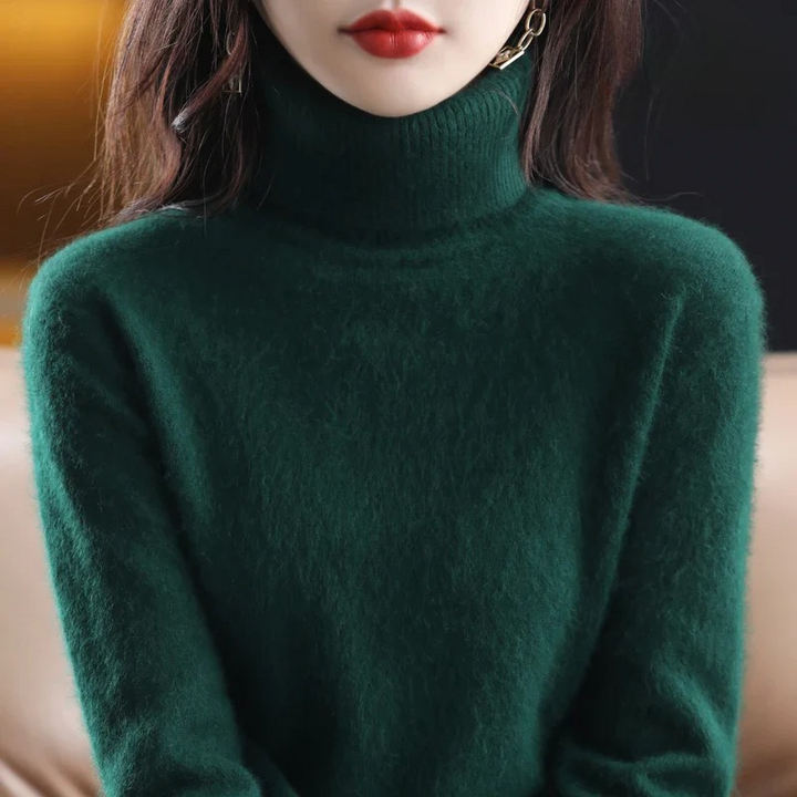 Elegant Kashmirtröja Dam med Hög Turtleneck | Mjuk och Värmande Basplagg för Vinter 18