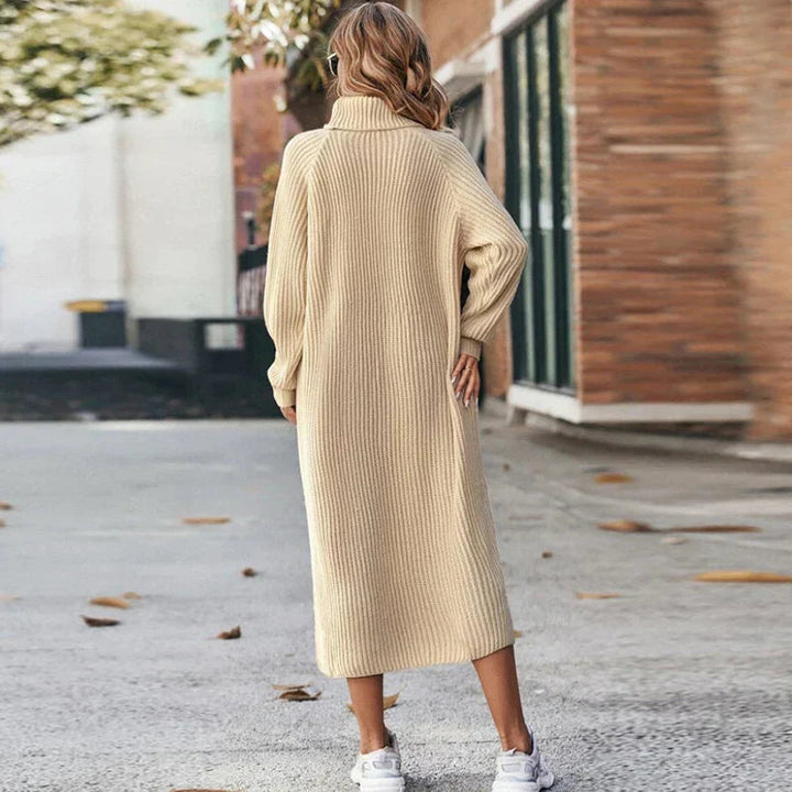 Elegant Midi Stickad Tröja Dam med Turtleneck | Mjuk och Bekväm Design för Stil och Komfort 2