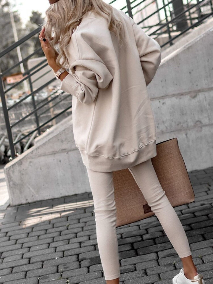 Elegant Oversize Stickad Tröja med Plyschmaterial | Komfortabel och Stilig för Vinterbruk 5