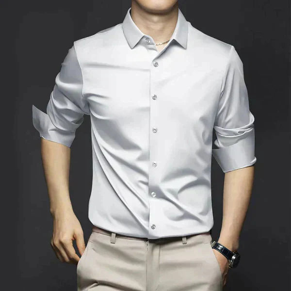 Elegant Slim Fit Skjorta för Män med Andningsbart Tyg | Lättskött Design för Optimal Komfort 1