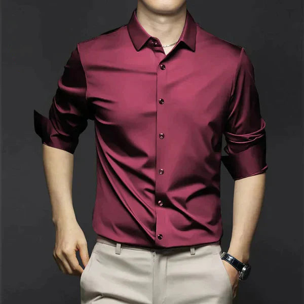 Elegant Slim Fit Skjorta för Män med Andningsbart Tyg | Lättskött Design för Optimal Komfort 6
