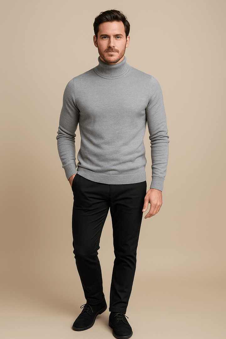 Elegant Slim Fit Turtleneck-tröja för Män med Mjuk Stickad Textur | Mångsidig Stil för Alla Tillfällen 4