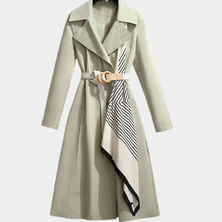 Elegant Trenchcoat Dam | Lätt Design med Bälte &amp; Dekorativa Fickor för Mångsidig Stil 0