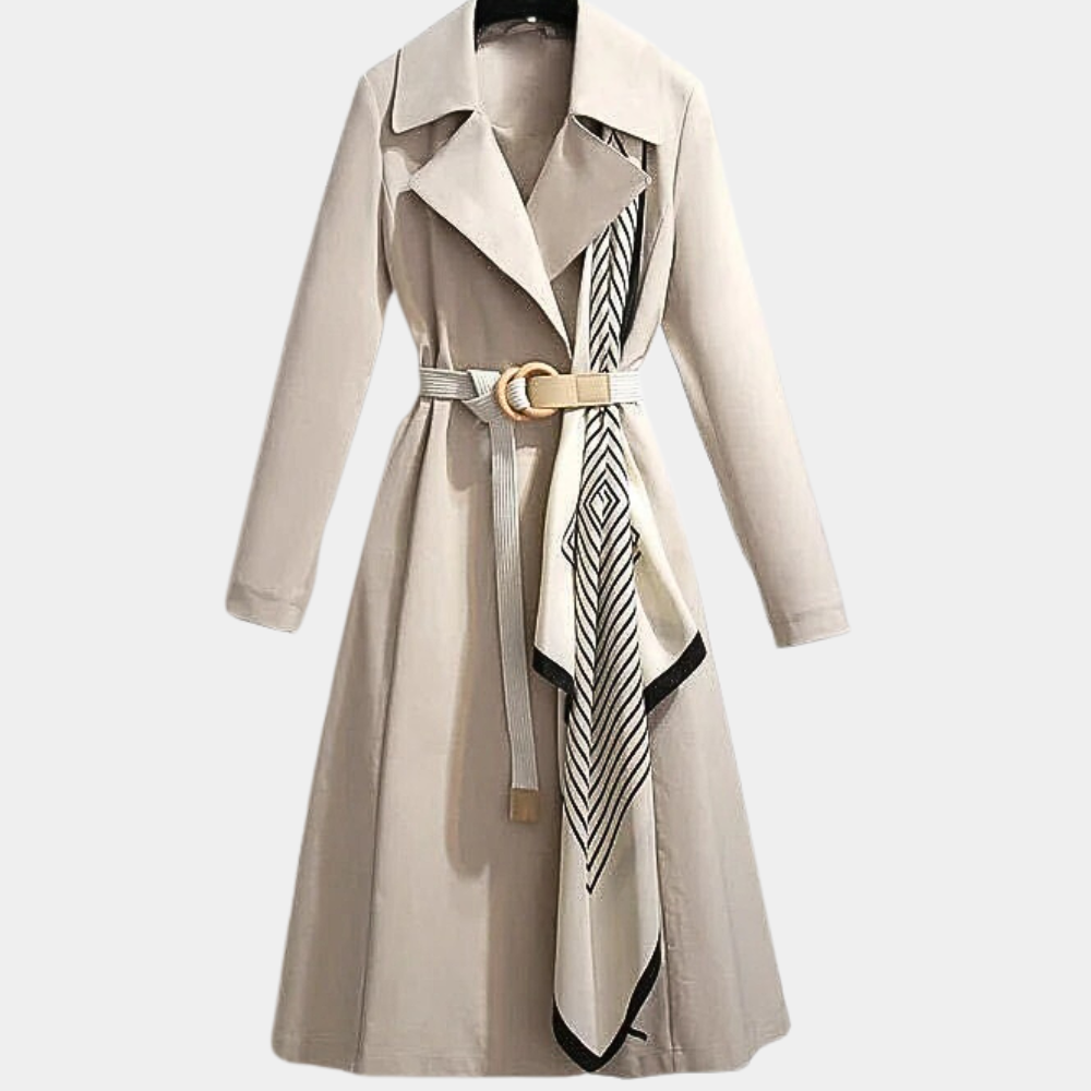 Elegant Trenchcoat Dam | Lätt Design med Bälte &amp; Dekorativa Fickor för Mångsidig Stil 2