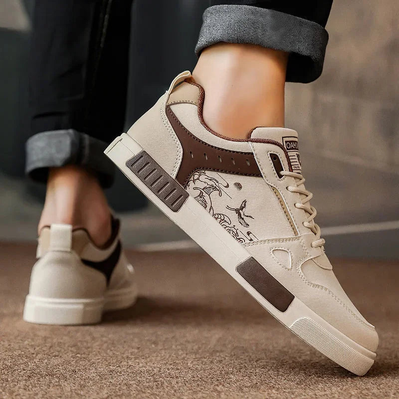 Ethan | Trendiga Sneakers Herr med Våg- och Fågelsgrafik lissendra.com