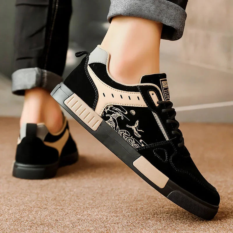 Ethan | Trendiga Sneakers Herr med Våg- och Fågelsgrafik lissendra.com