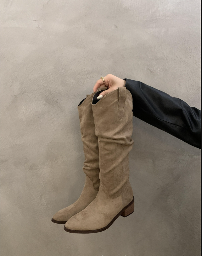 Kvinnors Knähöga Cowboystövlar med Volangdesign | Tidlös Boho-Stil för Mångsidiga Outfits 2