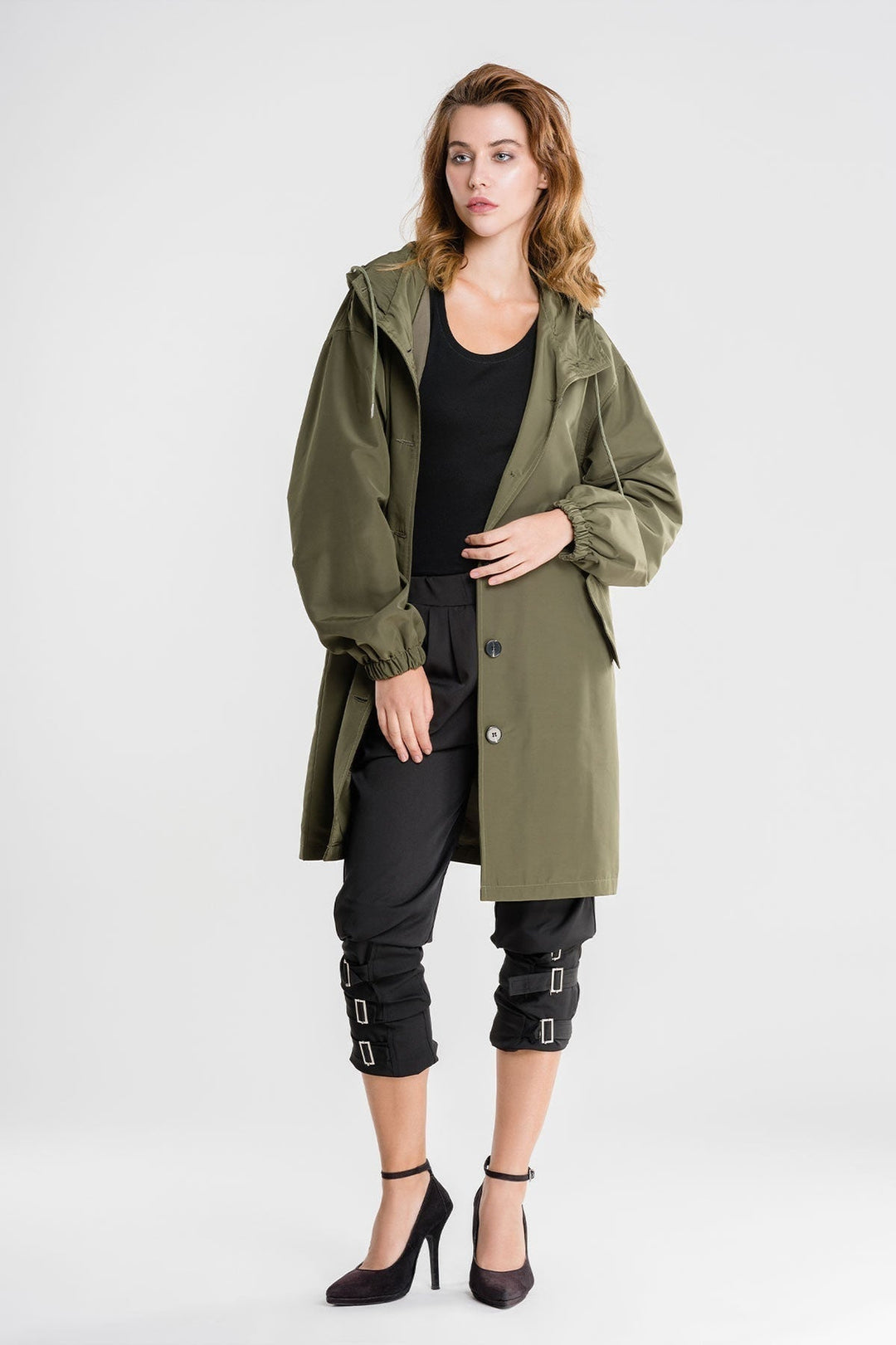 Lång Jacka Dam | Lätt Longline Jacka med Huva och Sidfickor | Perfekt för Vardagsbruk 10