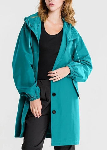 Lång Jacka Dam | Lätt Longline Jacka med Huva och Sidfickor | Perfekt för Vardagsbruk 14