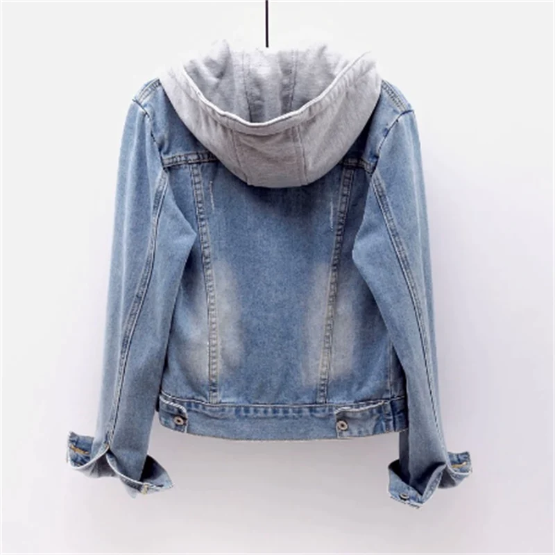 Lätt Jeansjacka Dam med Huva och Dragsko | Chic Design för Vår och Sommar 1