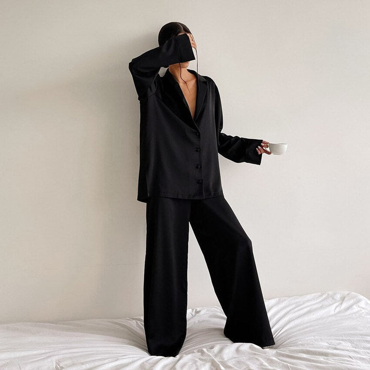 Lounge Collection | Pyjamasset för Kvinnor med Knappdesign och Loose Fit | Mjuk och Andningsbar för Komfort 0