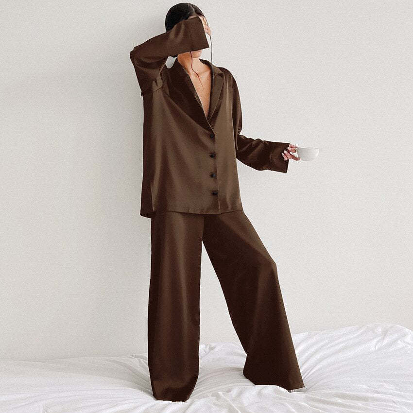 Lounge Collection | Pyjamasset för Kvinnor med Knappdesign och Loose Fit | Mjuk och Andningsbar för Komfort 1