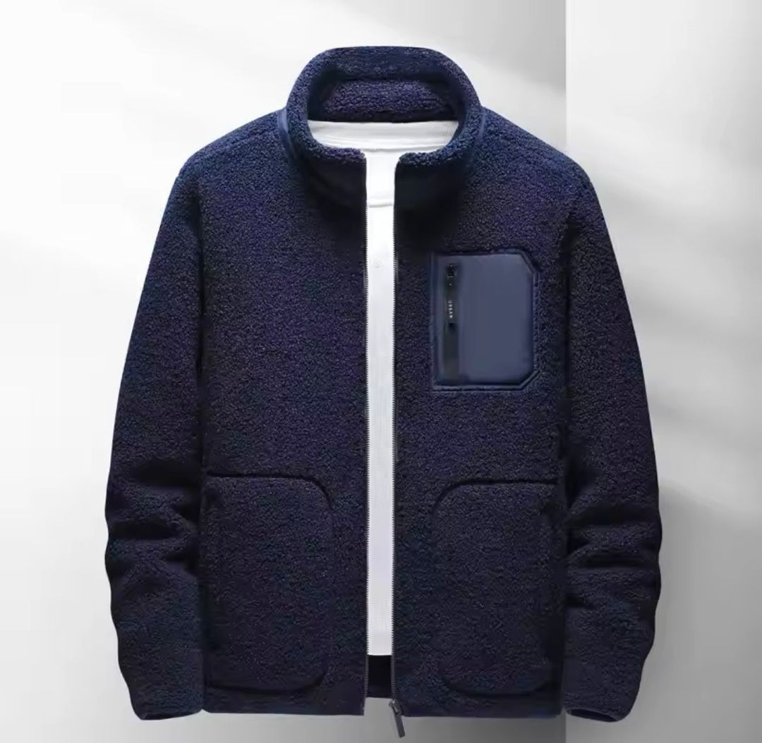 Mångsidig Herrjacka med Hög Hals och Flera Fickor för Komfort 2