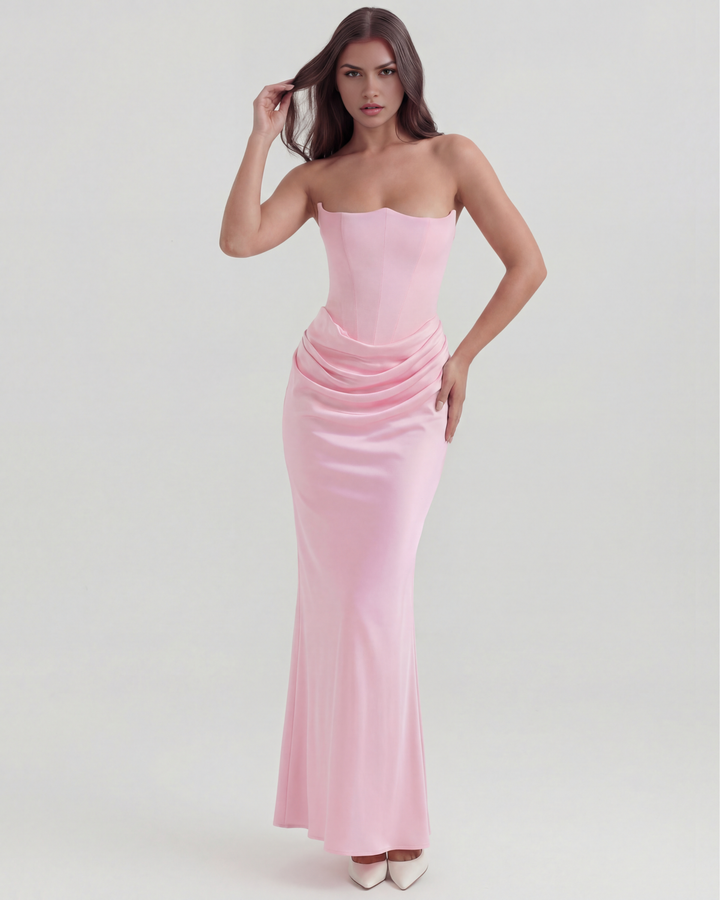 Mia | Elegant Stretch Crepe Klänning Dam För Bröllop och Fest 6