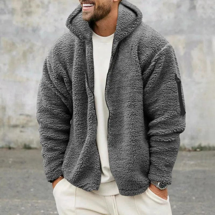 Mjuk Teddy Fleece Luvtröja för Herr med Full Dragkedja | Varm och Avslappnad Stil för Kalla Dagar 11