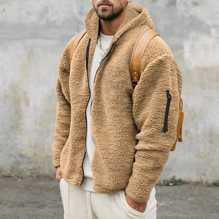 Mjuk Teddy Fleece Luvtröja för Herr med Full Dragkedja | Varm och Avslappnad Stil för Kalla Dagar 2