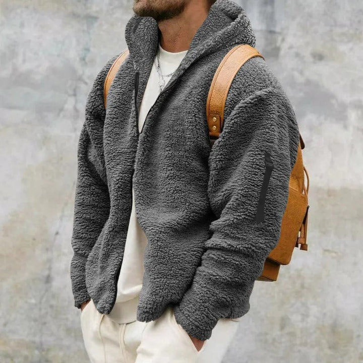 Mjuk Teddy Fleece Luvtröja för Herr med Full Dragkedja | Varm och Avslappnad Stil för Kalla Dagar 6