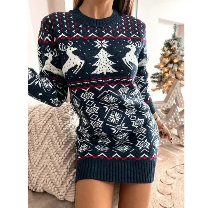Mysig Jultröja med Norskt Renmönster | Varm Tunika för Elegant Vinterstil 1