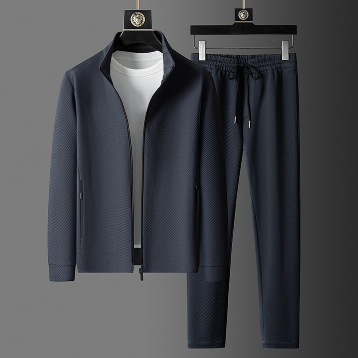 Träningsoverallset | Elegant Jacka med Dragkedja &amp; Taperade Joggingbyxor | Komfortabel Design för Aktiv Livsstil 1